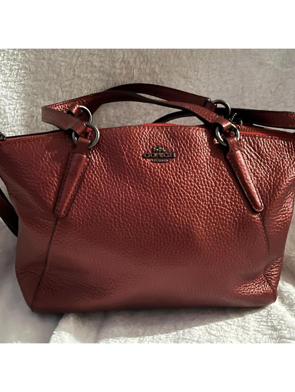 Coach Metallic Red Leather Shoulder Bag